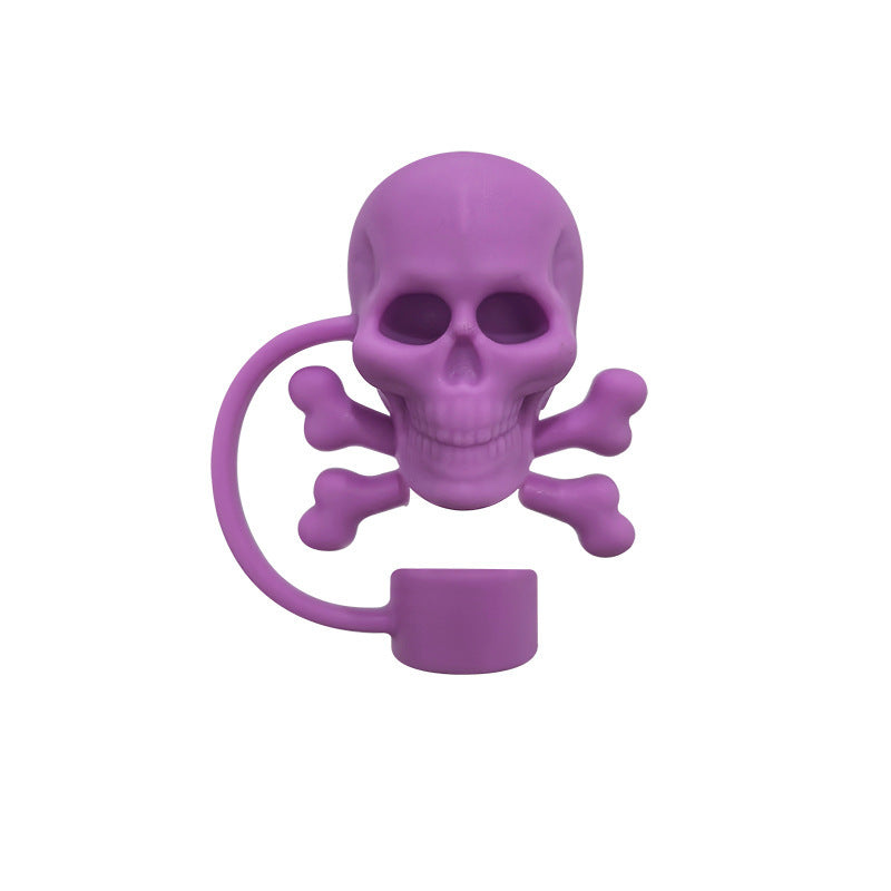 Halloween Theme 10mm Large Capacity In-car Matching Silicone Straw Plug