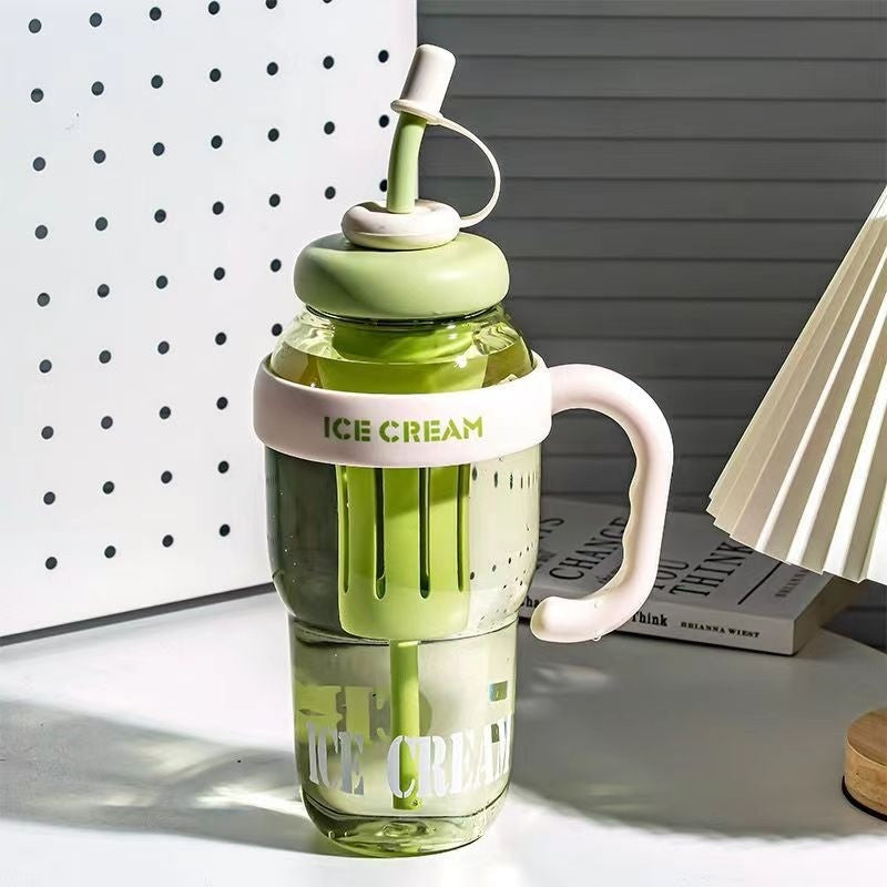 Good-looking Straw Big Belly High Temperature Resistance Portable Plastic Cup