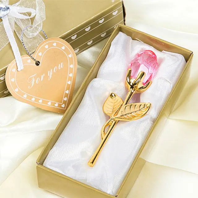 Crystal Glass Artificial Rose