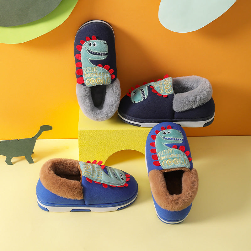 Indoor Home Slippers Boys Girls Winter Anti-slip Shoes Kids Slippers