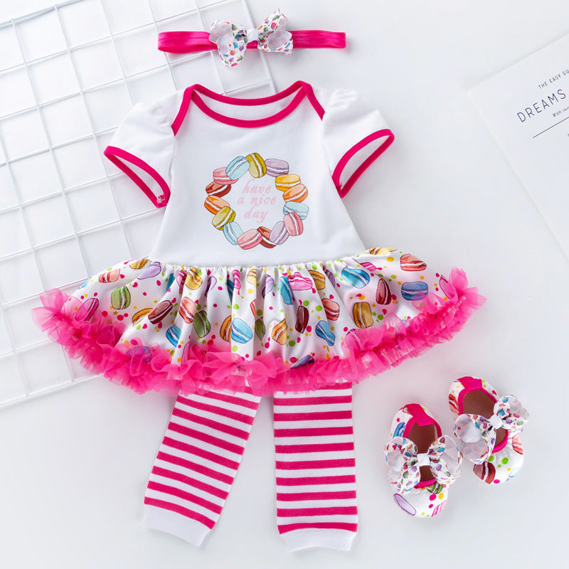 Rompers, toddlers, shoes, socks, four-piece suit