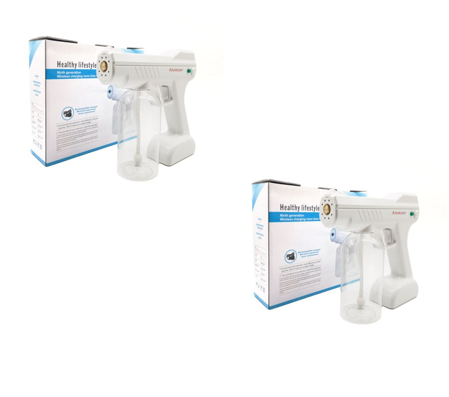 Blue Light Atomizing Spray Gun Handheld Wireless Atomizing Fogger Disinfection Sprayer Nano Sprayer Household Supplies