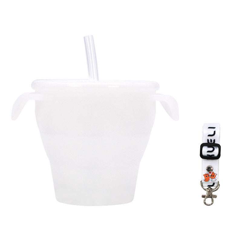 Creative New Silicone Folding Snack Cup Children's Straw Cup Outdoor Play Folding Cup Storage Cup Maternal And Baby Products