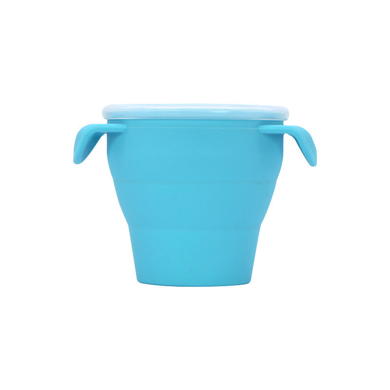 Creative New Silicone Folding Snack Cup Children's Straw Cup Outdoor Play Folding Cup Storage Cup Maternal And Baby Products