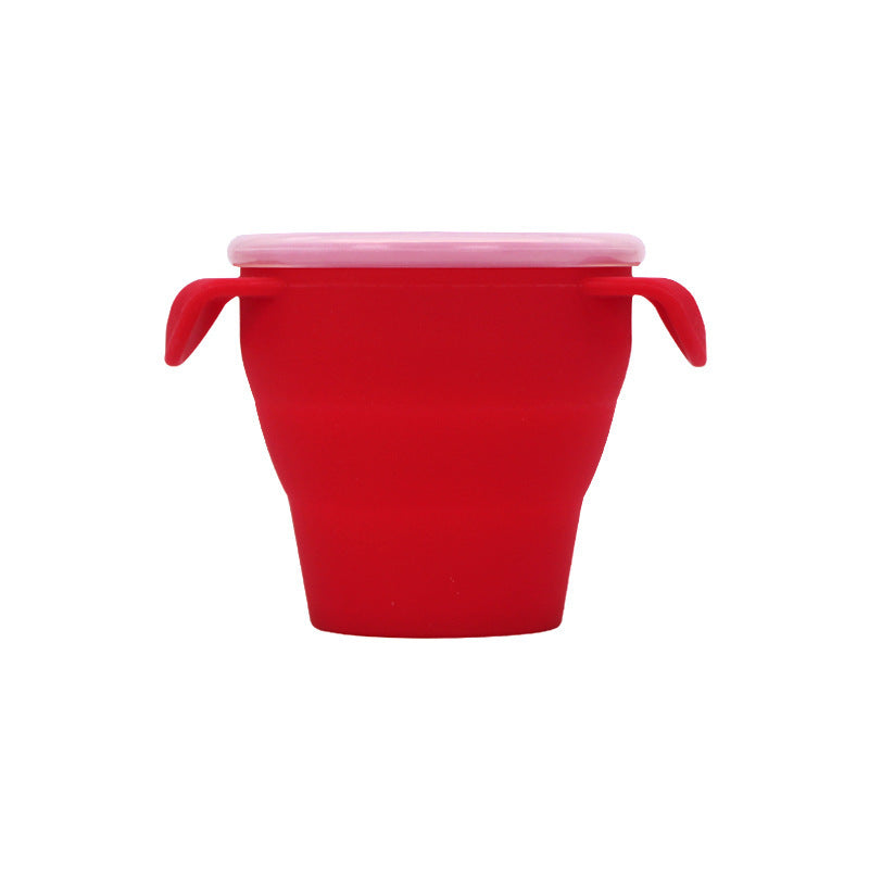 Creative New Silicone Folding Snack Cup Children's Straw Cup Outdoor Play Folding Cup Storage Cup Maternal And Baby Products