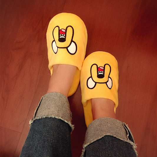 Autumn And Winter Cute Cartoon Slippers Plush Cotton Slippers Home Shoes