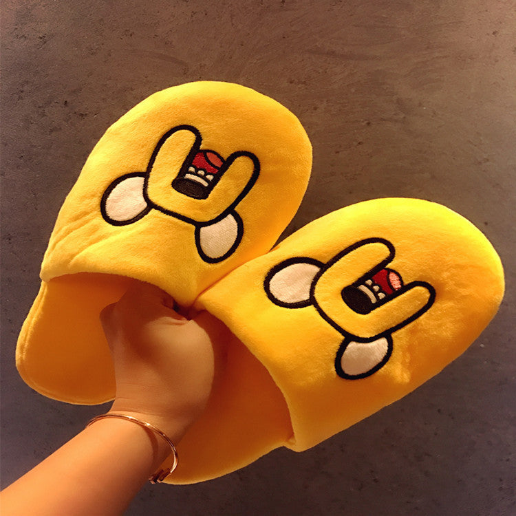 Autumn And Winter Cute Cartoon Slippers Plush Cotton Slippers Home Shoes