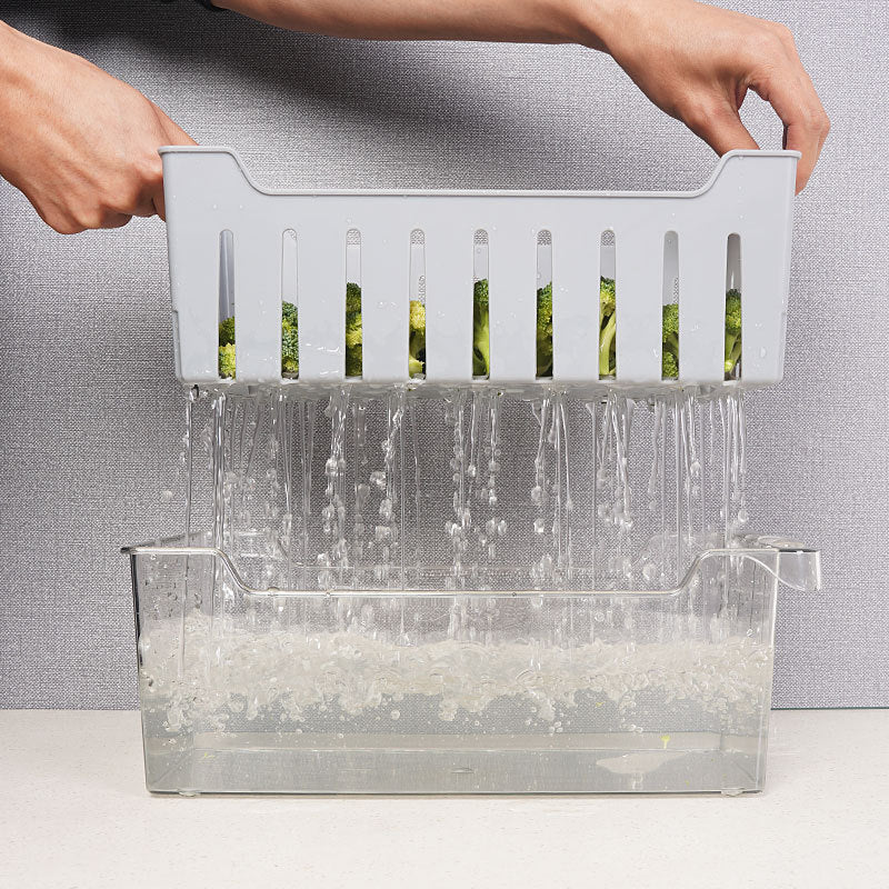 Double Drain Storage Box Kitchen Food Organizing Storage Box