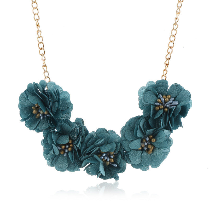 Temperament Fabric Flower Necklace Women's Clothing Accessories
