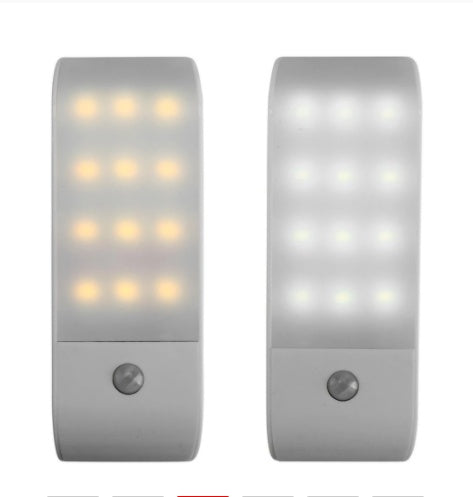 12LED Rechargeable Human Body Night Light Human Body Infrared Sensor Light Smart LED Cabinet Corridor Light