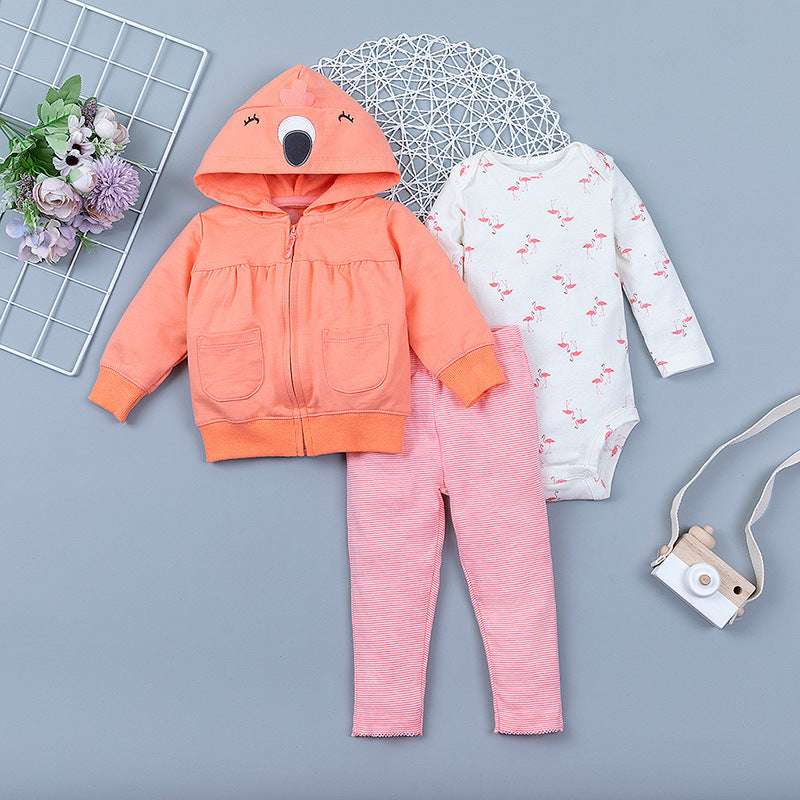 Three-piece Casual Zipper Jacket For Infants And Toddlers