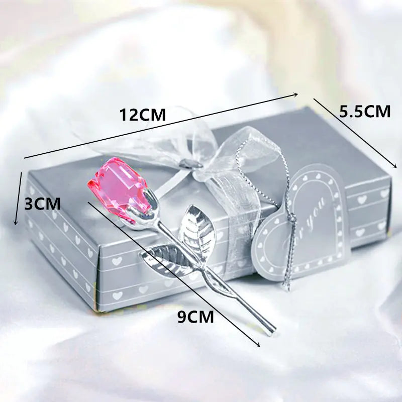 Crystal Glass Artificial Rose