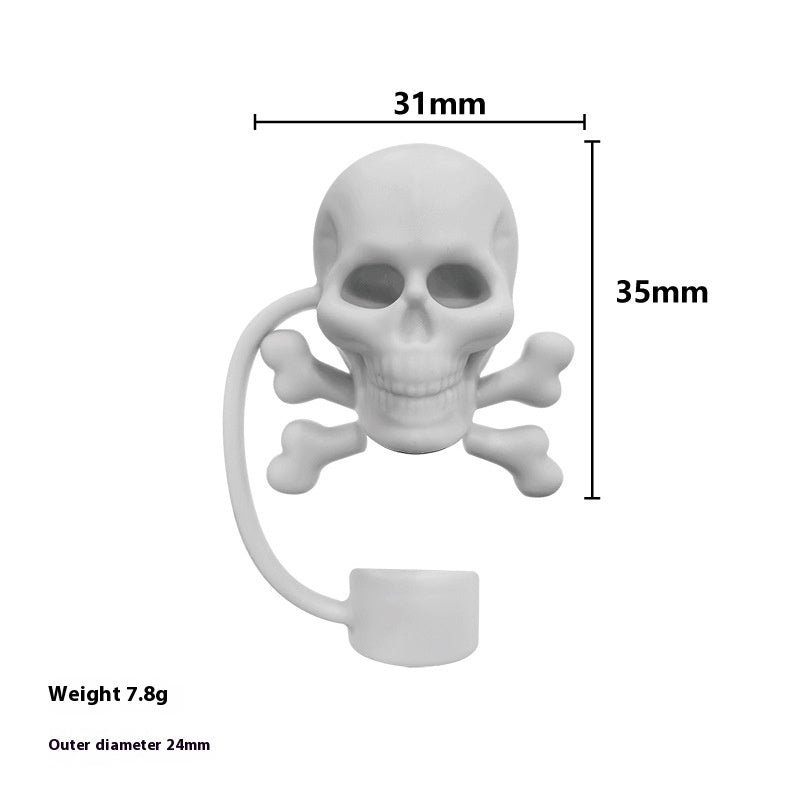 Halloween Theme 10mm Large Capacity In-car Matching Silicone Straw Plug