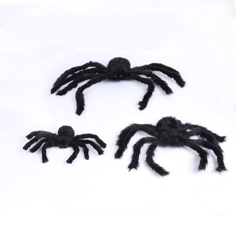 Cobwebs and plush spider toys in outdoor venues