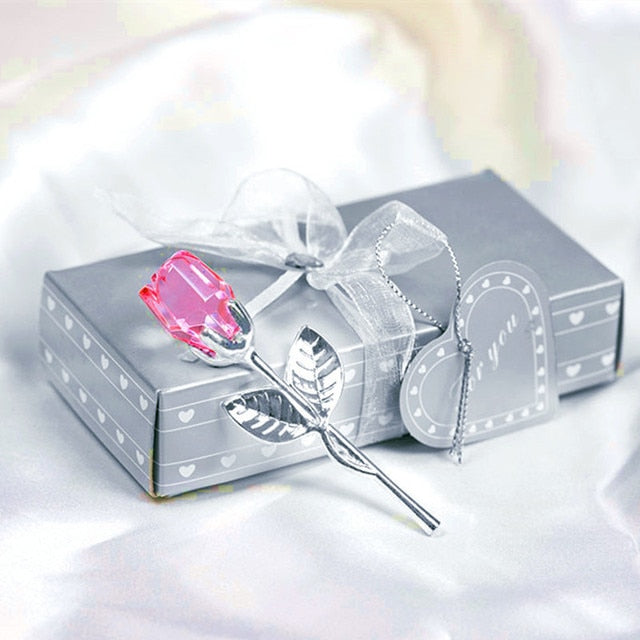 Crystal Glass Artificial Rose
