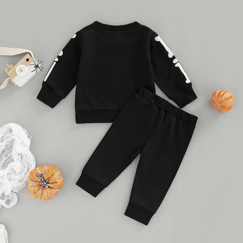 Children's Skull Clothing Boys' Girls' Cotton Long Sleeve Sweater Trousers Two-piece Suit