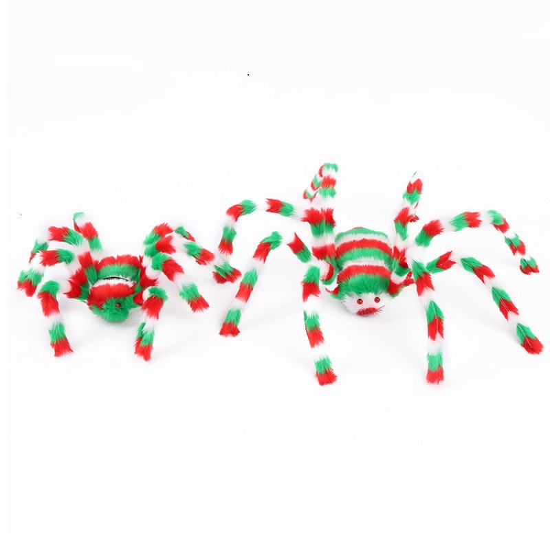 Cobwebs and plush spider toys in outdoor venues