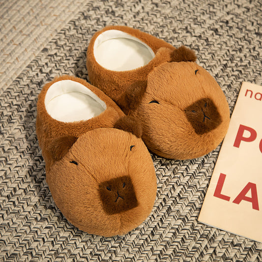 Capabala Capybara Doll Plush Slippers Cartoon Dorm Home Shoes Lovers Shoes
