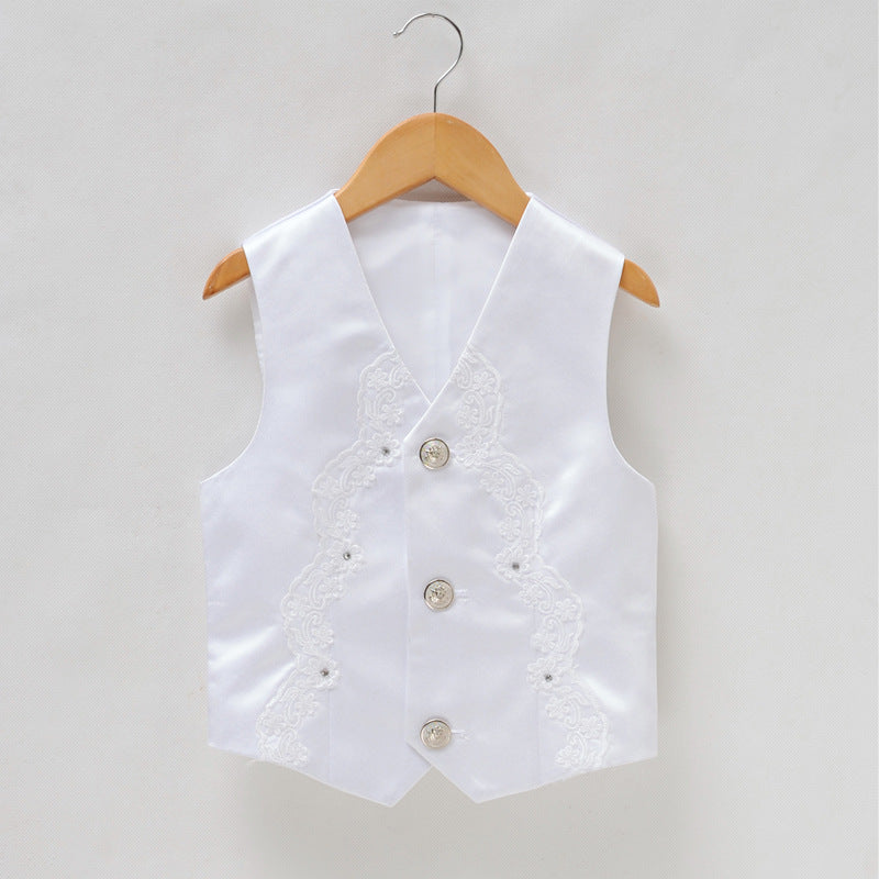 Children's Black Waistcoat Black Children's Clothing Little Boys Performance Costume