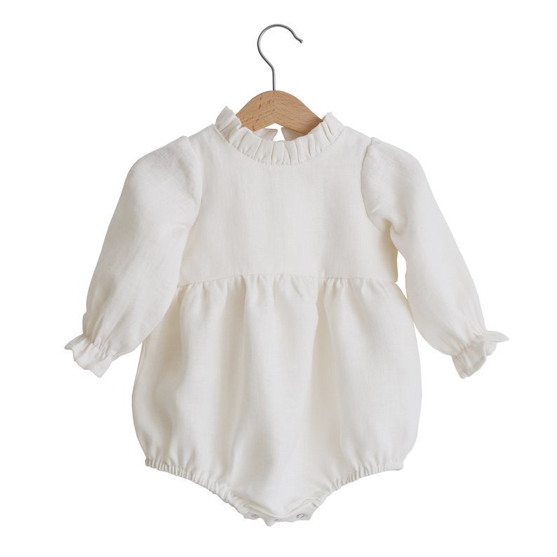 Long Sleeve Cotton Linen Newborn Romper For Infants And Toddlers