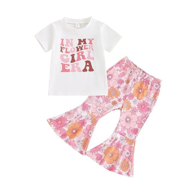 Children's Clothing Girls' Letter Short Sleeve Two-piece Suit