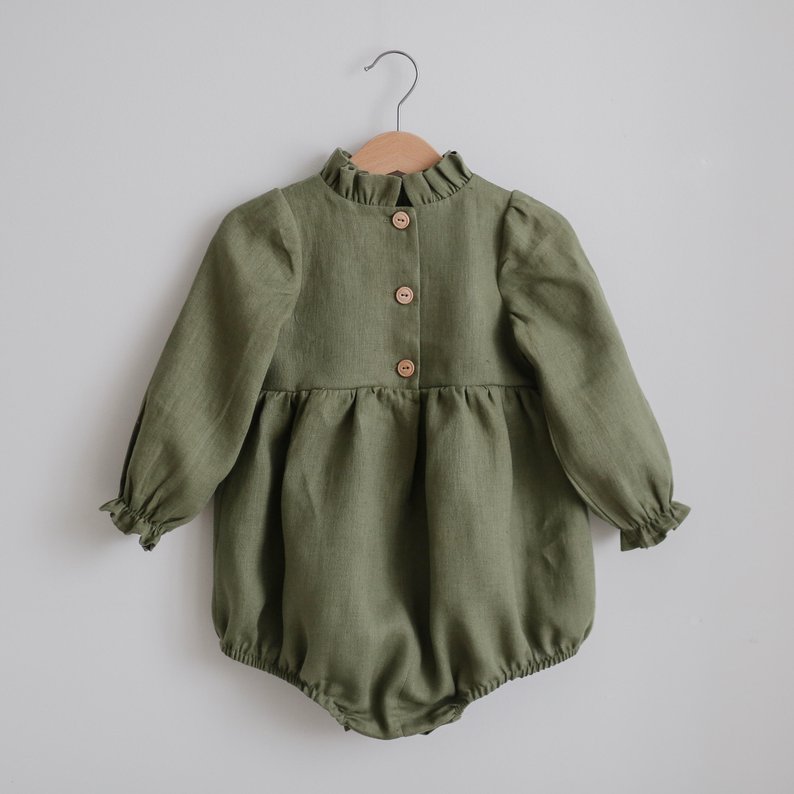 Long Sleeve Cotton Linen Newborn Romper For Infants And Toddlers