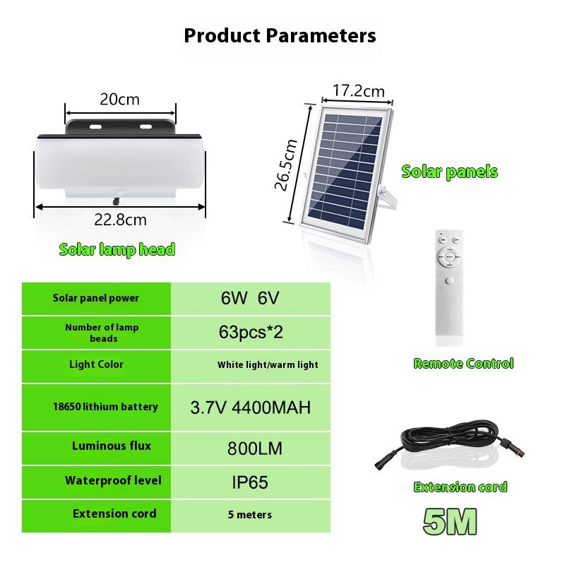 Solar Sensor Wall Lamp Tricolour Light Indoor And Outdoor Courtyard Home Lighting Super Bright Street Lamp