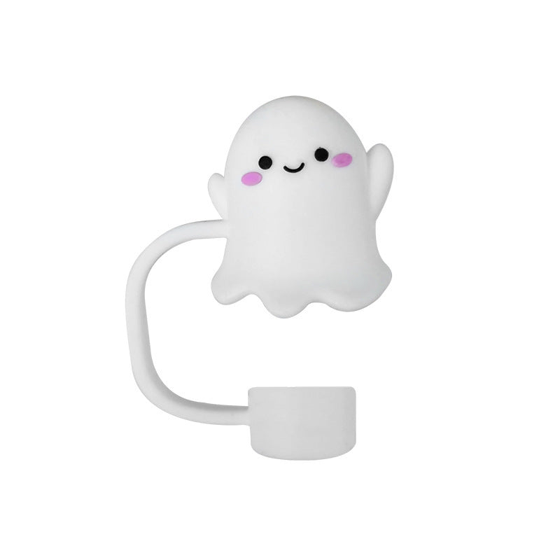 Halloween Theme 10mm Large Capacity In-car Matching Silicone Straw Plug