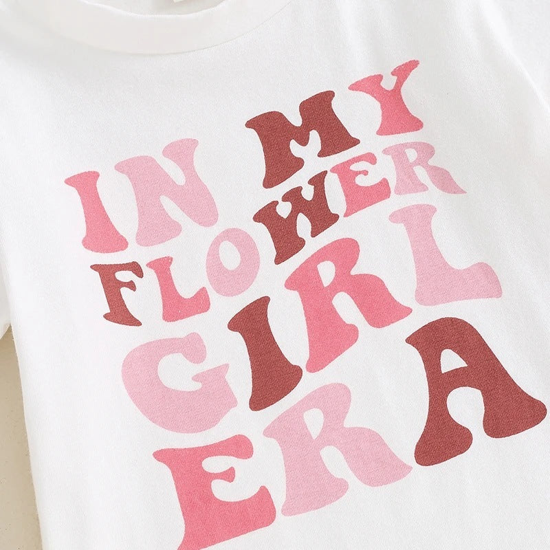 Children's Clothing Girls' Letter Short Sleeve Two-piece Suit