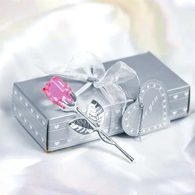 Crystal Glass Artificial Rose