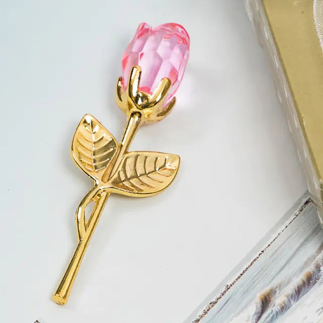 Crystal Glass Artificial Rose