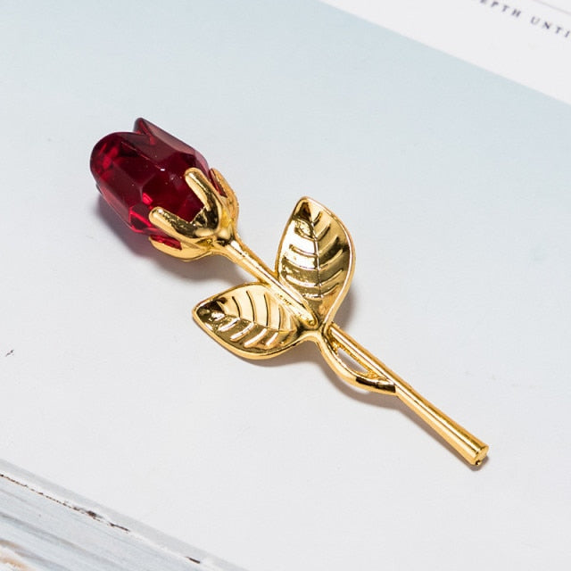 Crystal Glass Artificial Rose