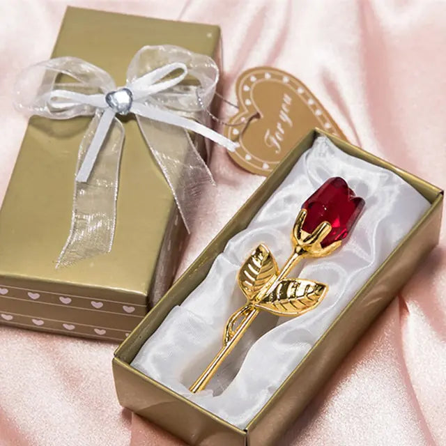 Crystal Glass Artificial Rose
