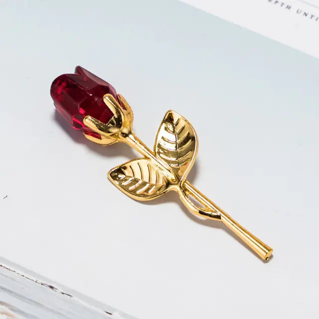 Crystal Glass Artificial Rose