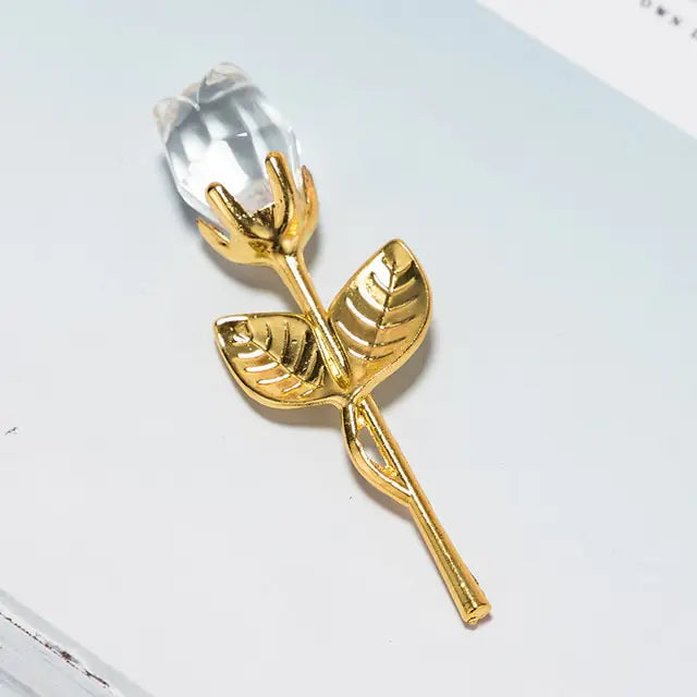 Crystal Glass Artificial Rose