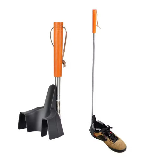 Telescopic Long Handle Metal Shoehorn Adjustable Aid