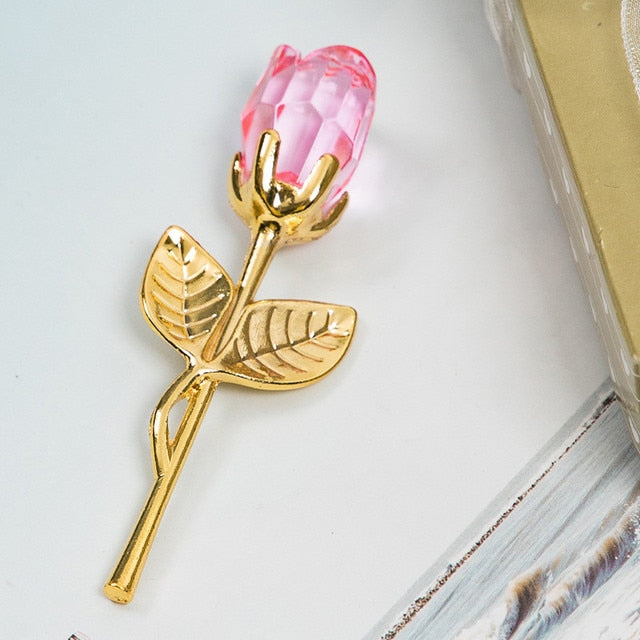 Crystal Glass Artificial Rose