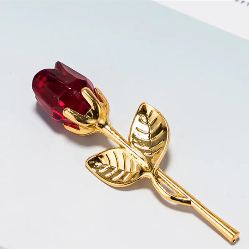 Crystal Glass Artificial Rose
