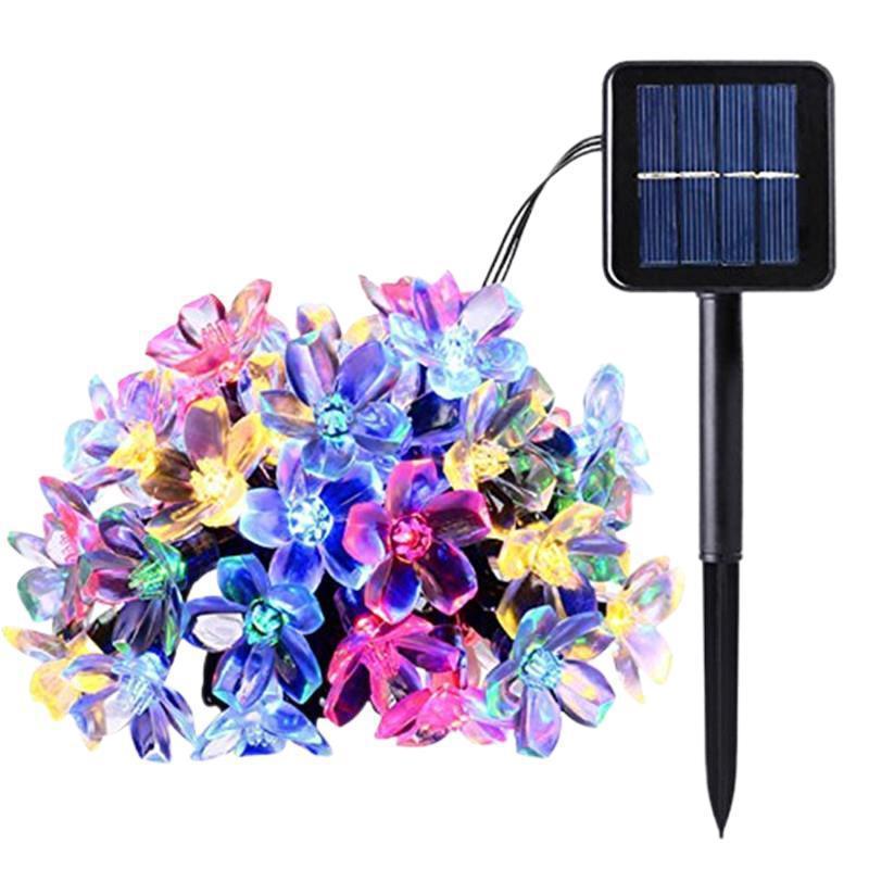 Outdoor Waterproof Christmas Outfit Courtyard Solar LED Cherry Blossom Lighting Chain