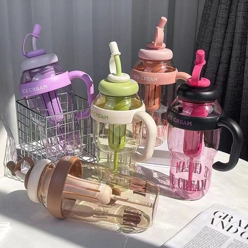 Good-looking Straw Big Belly High Temperature Resistance Portable Plastic Cup
