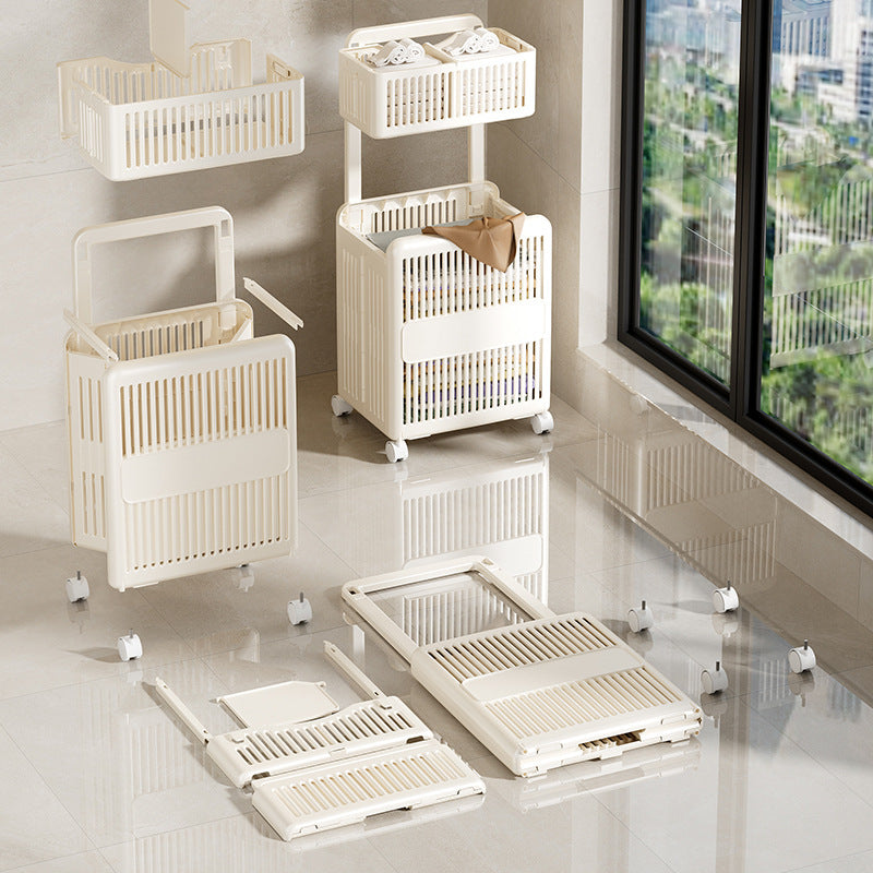 Household Toilet Laundry Baskets Double-layer Large Capacity Foldable Laundry Basket