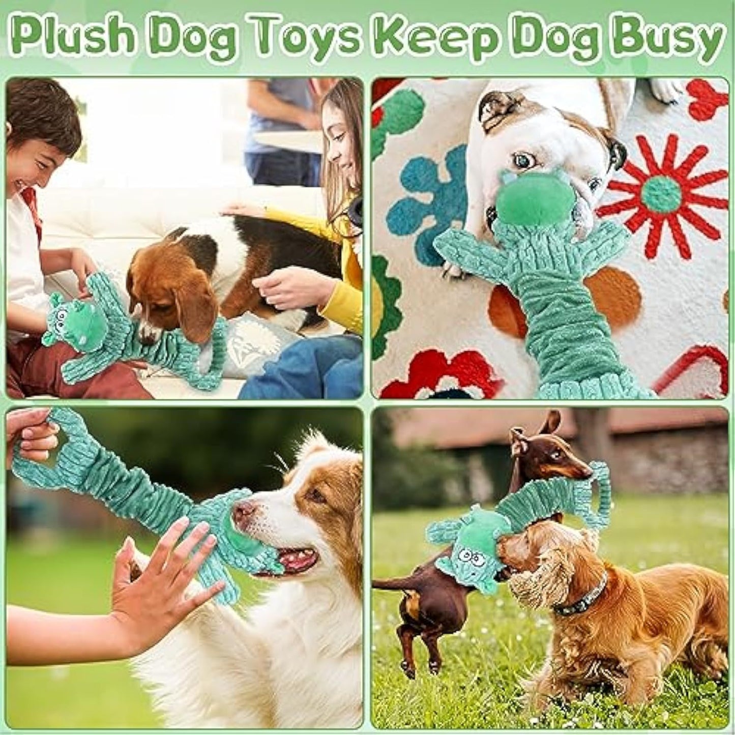 Large Squeaky Dog Toys Plush Dog Toys With Soft Fabric For Small Medium And Large Pets Tug Of War Dog Toys For Indoor Play