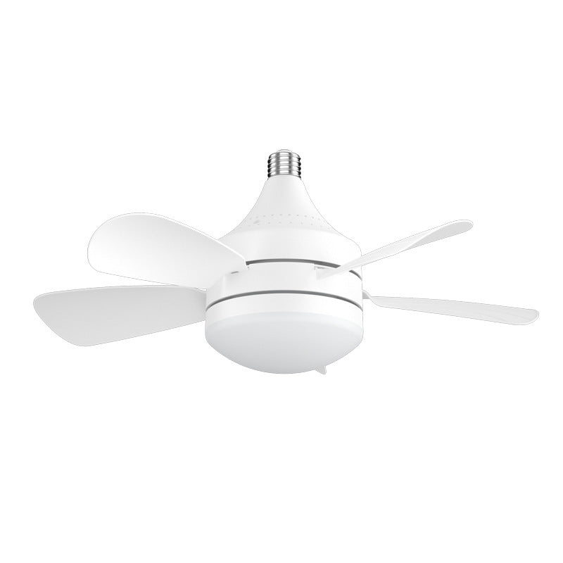 LED Straight Leaf Fan Lamp E27 Screw Detachable Fan Blade Bedroom Three-color Dimming Ceiling Ceiling Fan Lights