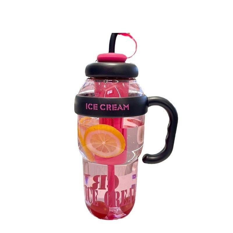 Good-looking Straw Big Belly High Temperature Resistance Portable Plastic Cup
