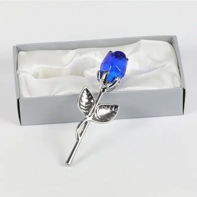 Crystal Glass Artificial Rose
