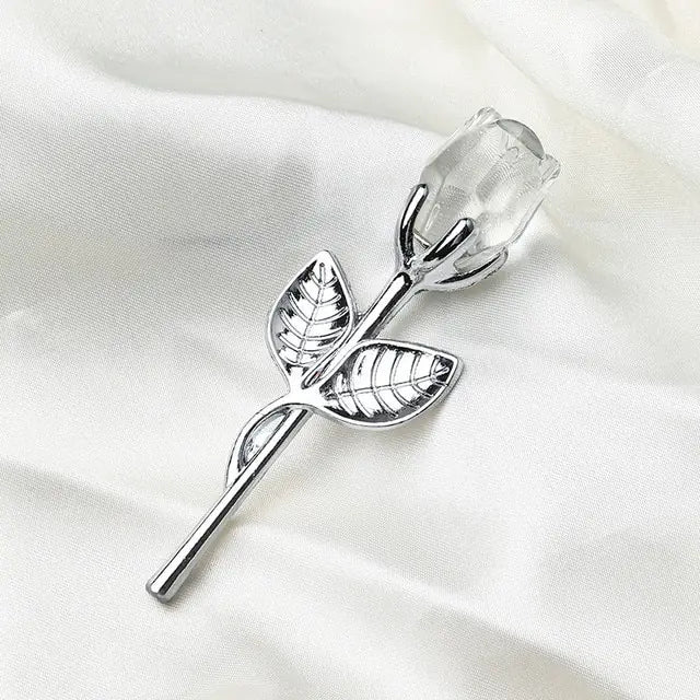 Crystal Glass Artificial Rose