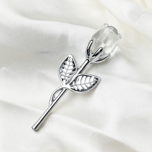 Crystal Glass Artificial Rose