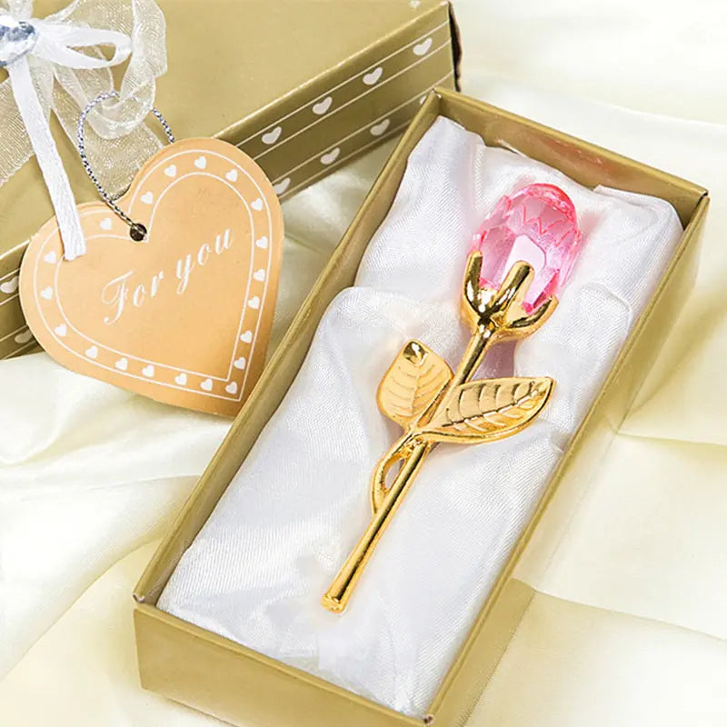 Crystal Glass Artificial Rose