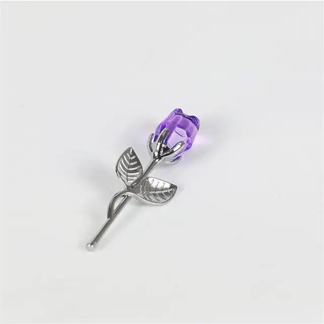Crystal Glass Artificial Rose