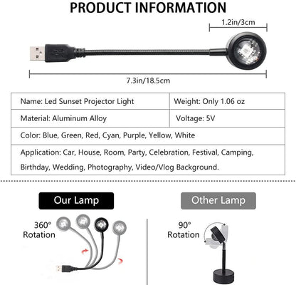 Car Ambience Light Sunset Light Photo Photography Light Day Never Fall Creative Background Decorative Light USB Plug-and-play Light